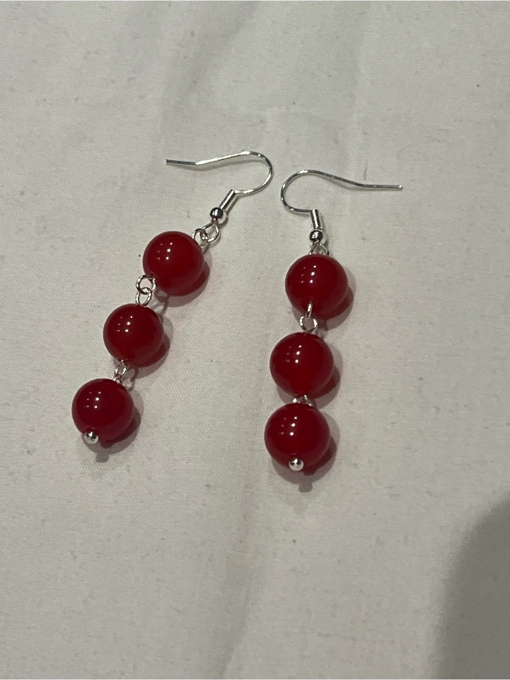 Carnelian silver plated earrings